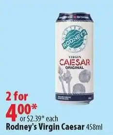 London Drugs Rodney's Virgin Caesar offer
