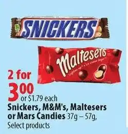 London Drugs Snickers M&M's Maltesers Mars Candies offer