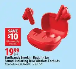 London Drugs Skullcandy Smokin' Buds In-Ear Sound- Isolating True Wireless Earbuds offer