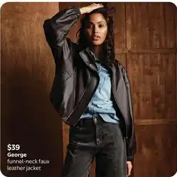 Walmart George funnel-neck faux leather jacket offer