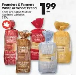 Calgary Co-op Founders & Farmers White or Wheat Bread offer