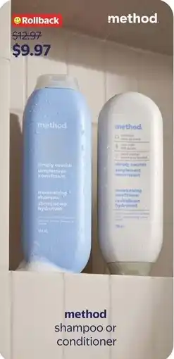 Walmart method shampoo or conditioner offer