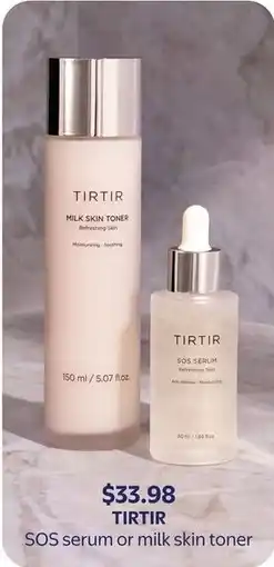 Walmart Tirtir sos serum or milk skin toner offer