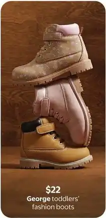 Walmart George toddlers' fashion boots offer