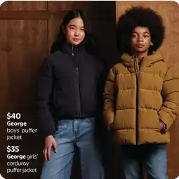 Walmart George boys' puffer jacket offer
