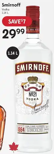 Sobeys Liquor Smirnoff Vodka offer