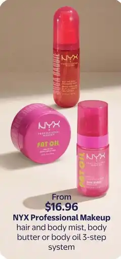 Walmart NyX Professional Makeup hair and body mist, body butter or body oil 3-step system offer