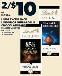 Loblaws Lindt excellence chocolate bars offer