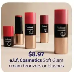 Walmart e.l.f. Cosmetics Soft Glam cream bronzers or blushes offer