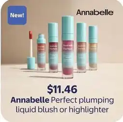 Walmart Annabelle perfect plumping liquid blush or highlighter offer