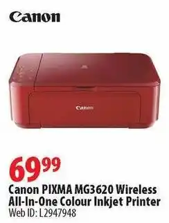 London Drugs Canon PIXMA MG3620 Wireless All-In-One Colour Inkjet Printer offer