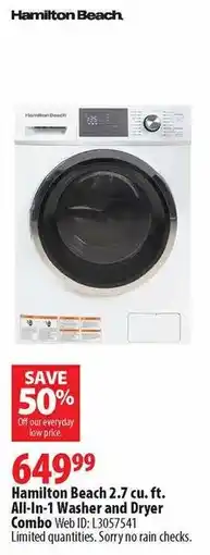 London Drugs Hamilton Beach 2.7 cu. ft. All-In-1 Washer and Dryer Combo offer
