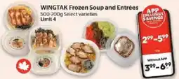Calgary Co-op Wingtak frozen soup and entrées offer