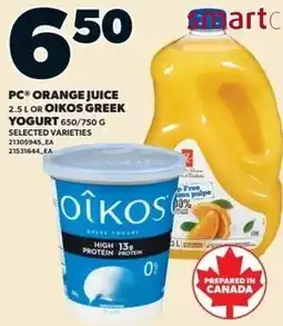 Independent Grocer PC orange juice yogurt offer