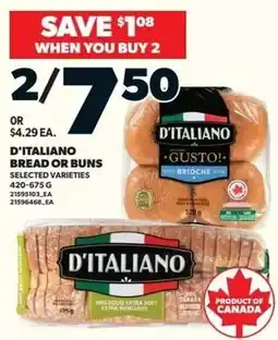 Loblaws D'italiano bread or buns offer