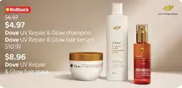 Walmart Dove UV Repair & Glow shampoo offer