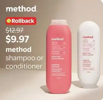 Method shampoo or conditioner