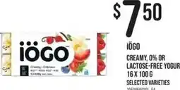 Loblaws iogo creamy, 0% or lactose-free yogurt offer