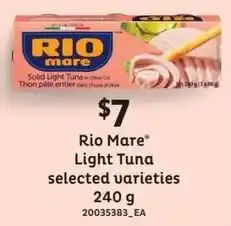 Loblaws Rio Mare light tuna selected varieties offer