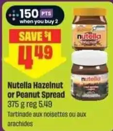 Chalo FreshCo Nutella Hazelnut or Peanut Spread offer