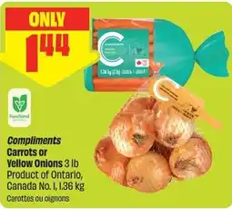 FreshCo Compliments carrots or yellow onions offer