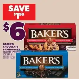 Loblaws Baker's chocolate baking bars offer