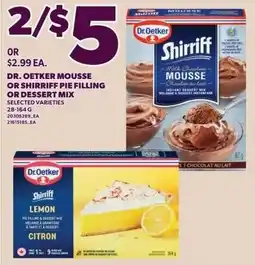 Loblaws Dr Oetker mousse or shirriff pie filling or dessert mix offer