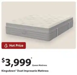 Sleep Country Kingsdown Duet Impresario Mattress offer