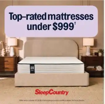 Sleep Country Top-rated mattresses under $999† offer