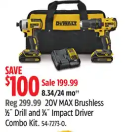 Canadian Tire 20V MAX Brushless ½ Drill and ¼ Impact Driver Combo Kit offer