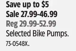 Canadian Tire Selected Bike Pumps offer