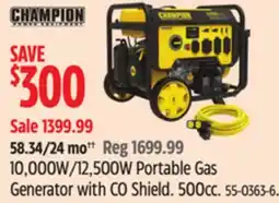 Canadian Tire 10,000W/12,500W Portable Gas Generator with CO Shield offer