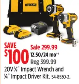Canadian Tire 20V ½ Impact Wrench and ¼ Impact Driver Kit offer
