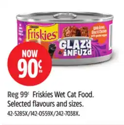 Canadian Tire Friskies Wet Cat Food. Selected flavours and sizes offer
