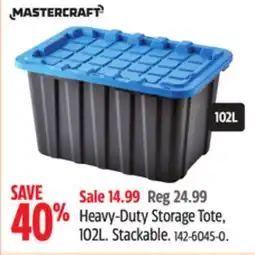 Canadian Tire Heavy-Duty Storage Tote, 102L. Stackable offer