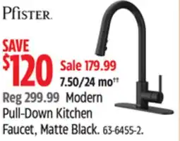Canadian Tire Pfister Modern Pull-Down Kitchen Faucet, Matte Black offer