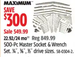 Canadian Tire 500-Pc Master Socket & Wrench Set offer