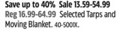 Canadian Tire Selected Tarps and Moving Blanket offer