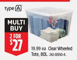 Canadian Tire Clear Wheeled Tote offer
