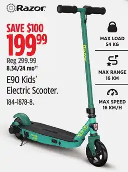 Canadian Tire E90 Kids' Electric Scooter offer