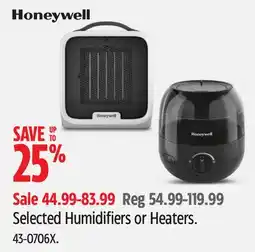 Canadian Tire Selected Humidifiers or Heaters offer