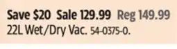 Canadian Tire Shop Vac 22L Wet/Dry Vac offer