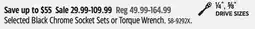 Canadian Tire Stanley Selected Black Chrome Socket Sets or Torque Wrench offer