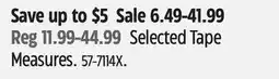 Canadian Tire Selected Tape Measures offer