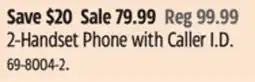 Canadian Tire Panasonic 2-Handset Phone with Caller I.D offer