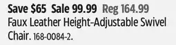 Canadian Tire Faux Leather Height-Adjustable Swivel Chair offer