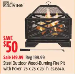 Canadian Tire Steel Outdoor Wood-Burning Fire Pit with Poker offer