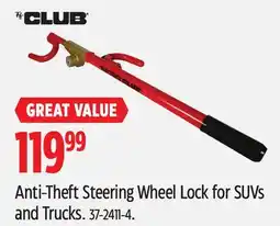 Canadian Tire Anti-Theft Steering Wheel Lock for SUVs and Trucks offer