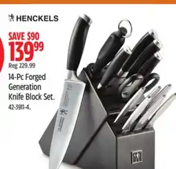 Canadian Tire 14-Pc Forged Generation Knife Block Set offer