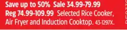 Canadian Tire Selected Rice Cooker, Air Fryer and Induction Cooktop offer